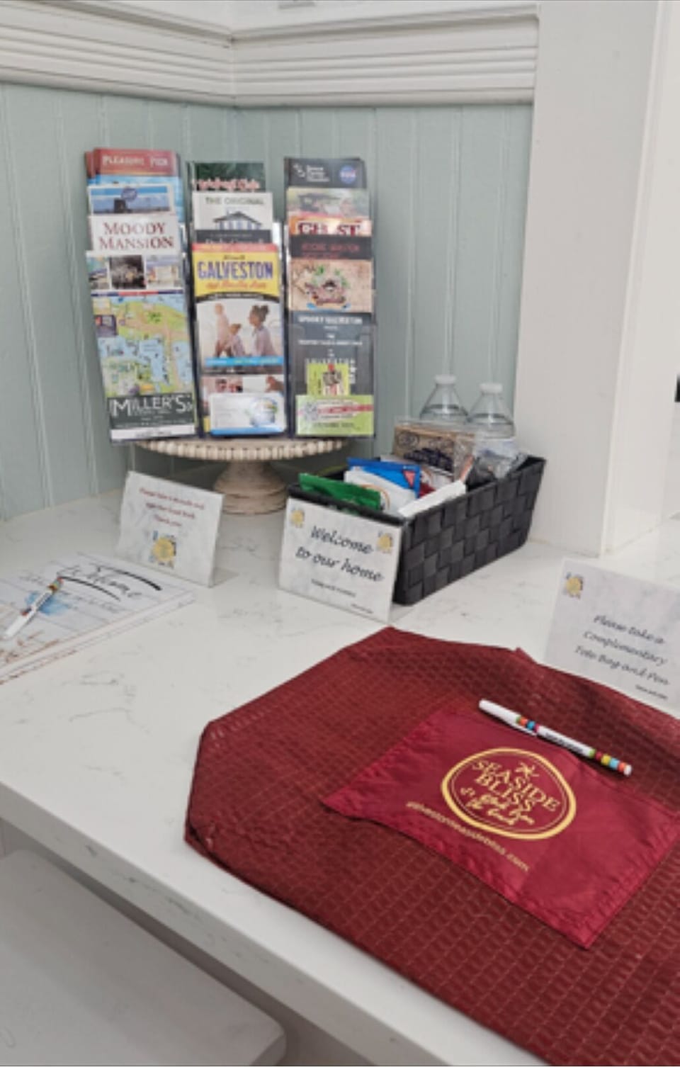 Be sure to take home your complimentary Sea Side Bliss tote bag & writing pen.