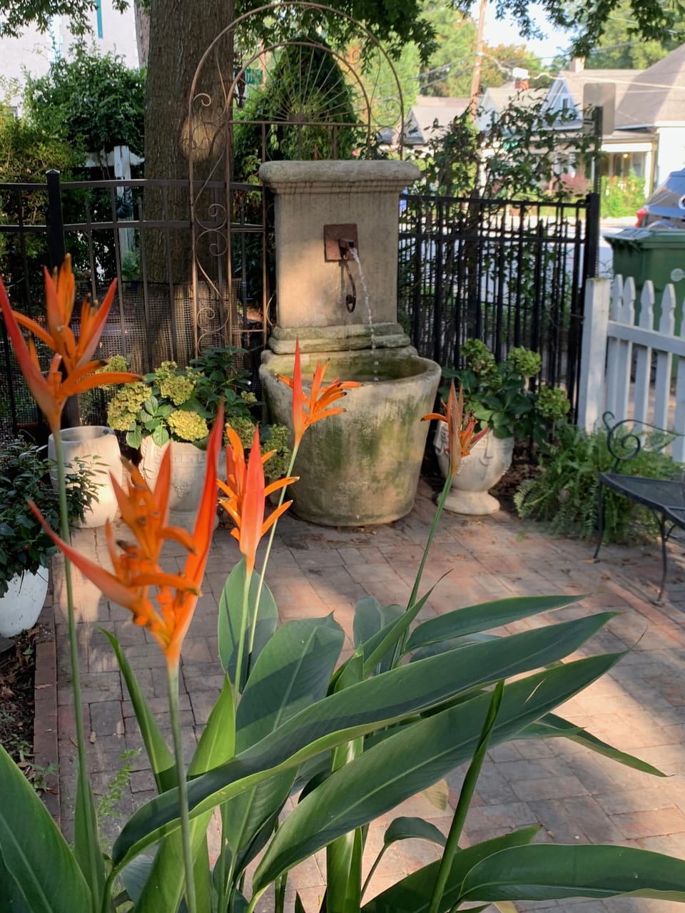 Fountain at front patio.