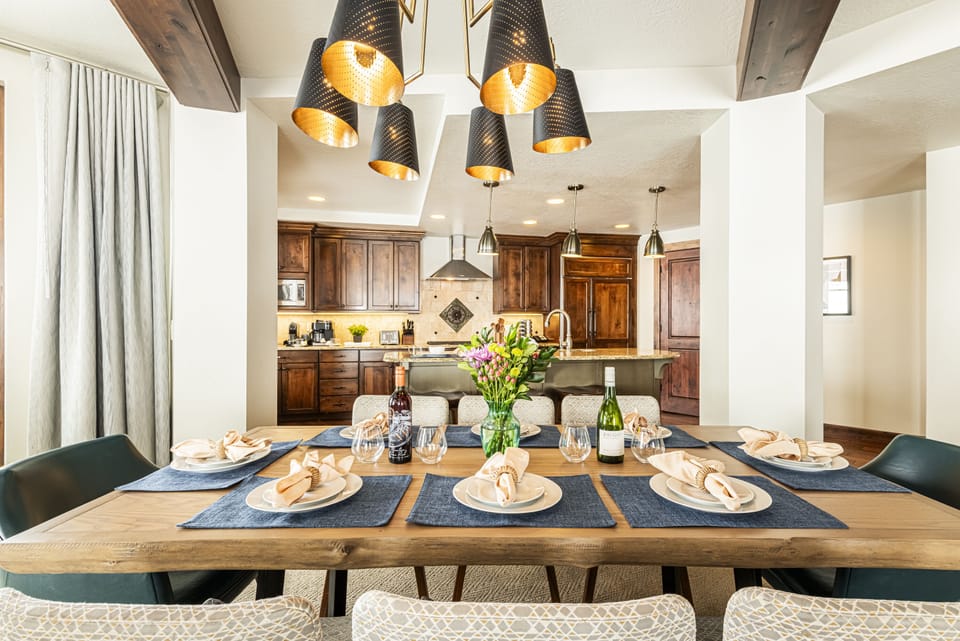 Dining area and kitchen