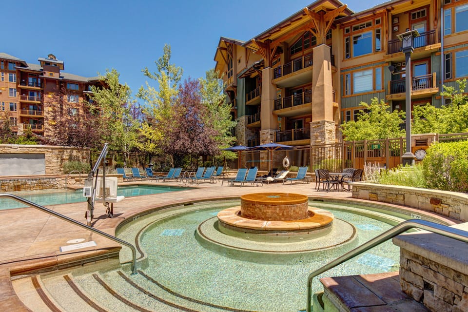Communal heated pool and multiple hot tubs