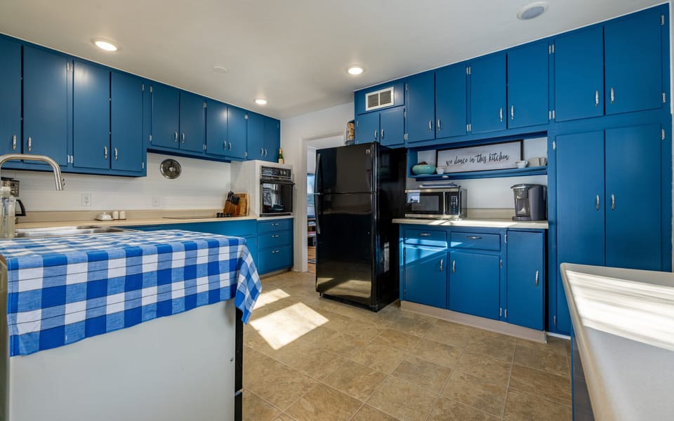 Bright kitchen makes preparing meals  enjoyable