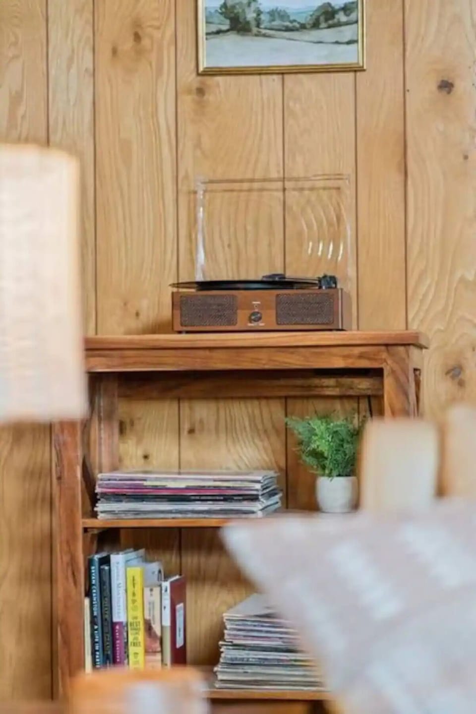 Enjoy the sound of an old school record player and some of our favorite records