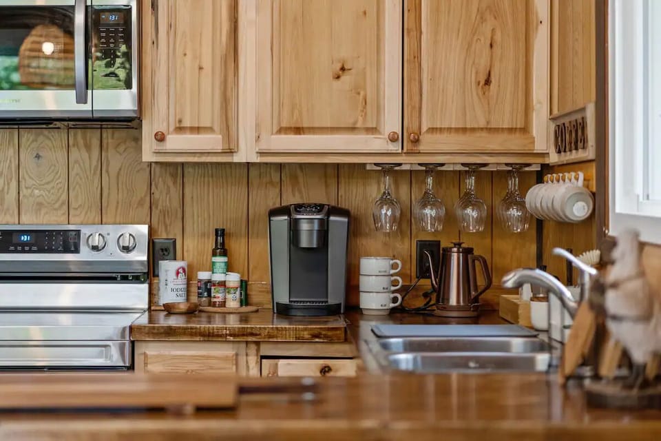 We have Keurig, French press, drip coffee maker, and tea kettle