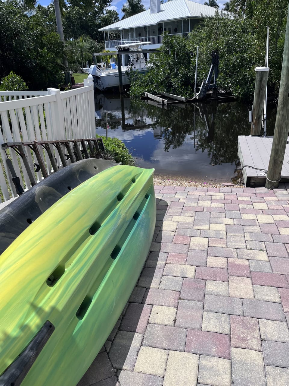 4 kayaks and 1 two person canoe available on site.
