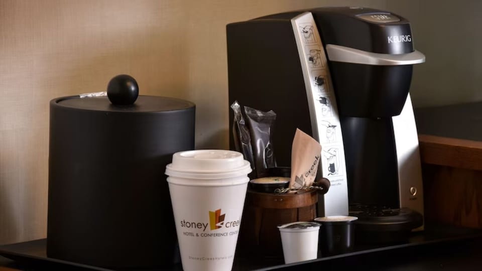 Brew a fresh cup anytime with in-room Keurig convenience.