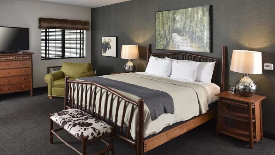 Unwind into crisp linens and warm lamplight for deep sleep.