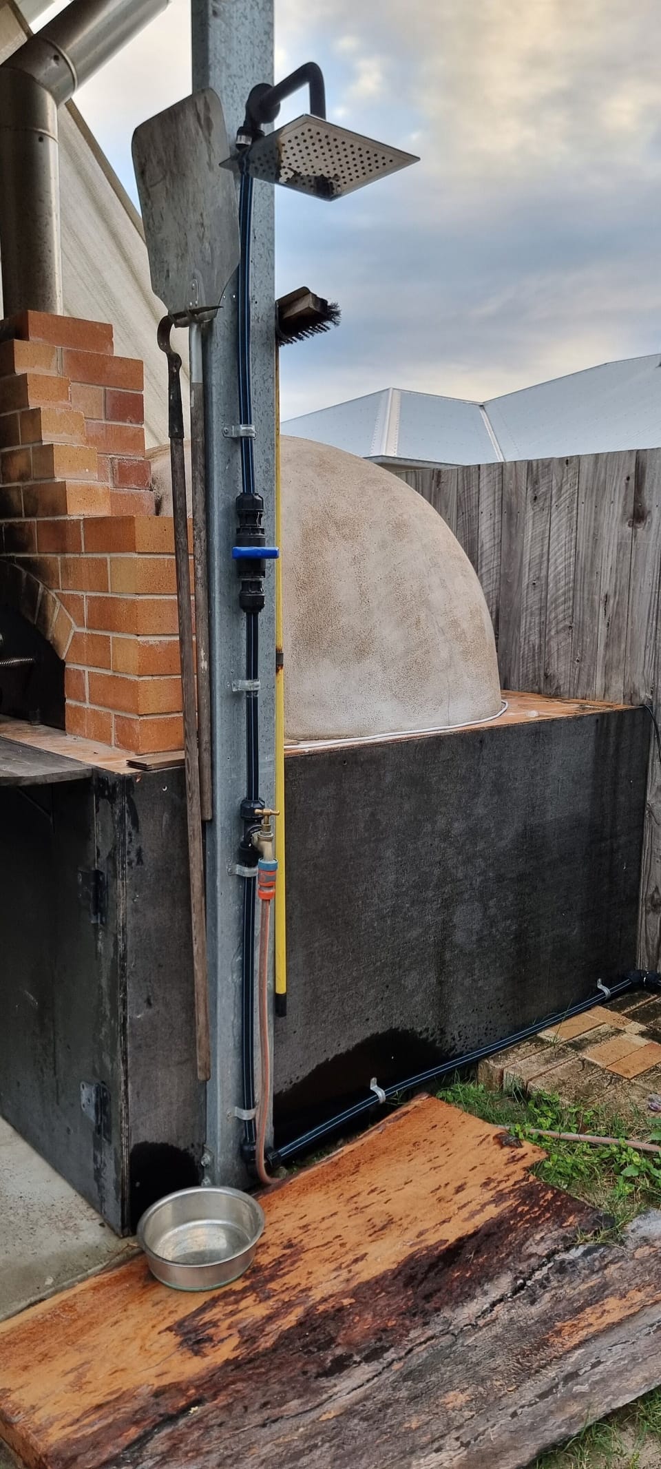 Outdoor shower.
