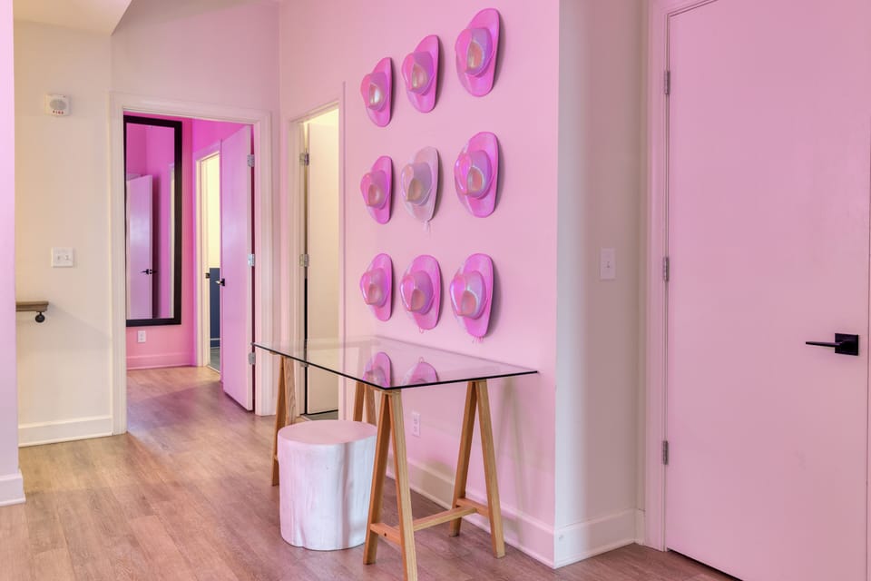 Pink backdrop for Insta-worthy Nashville snaps.