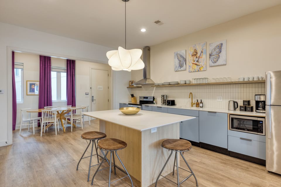 Sunny kitchen-dining combo perfect for lazy mornings.