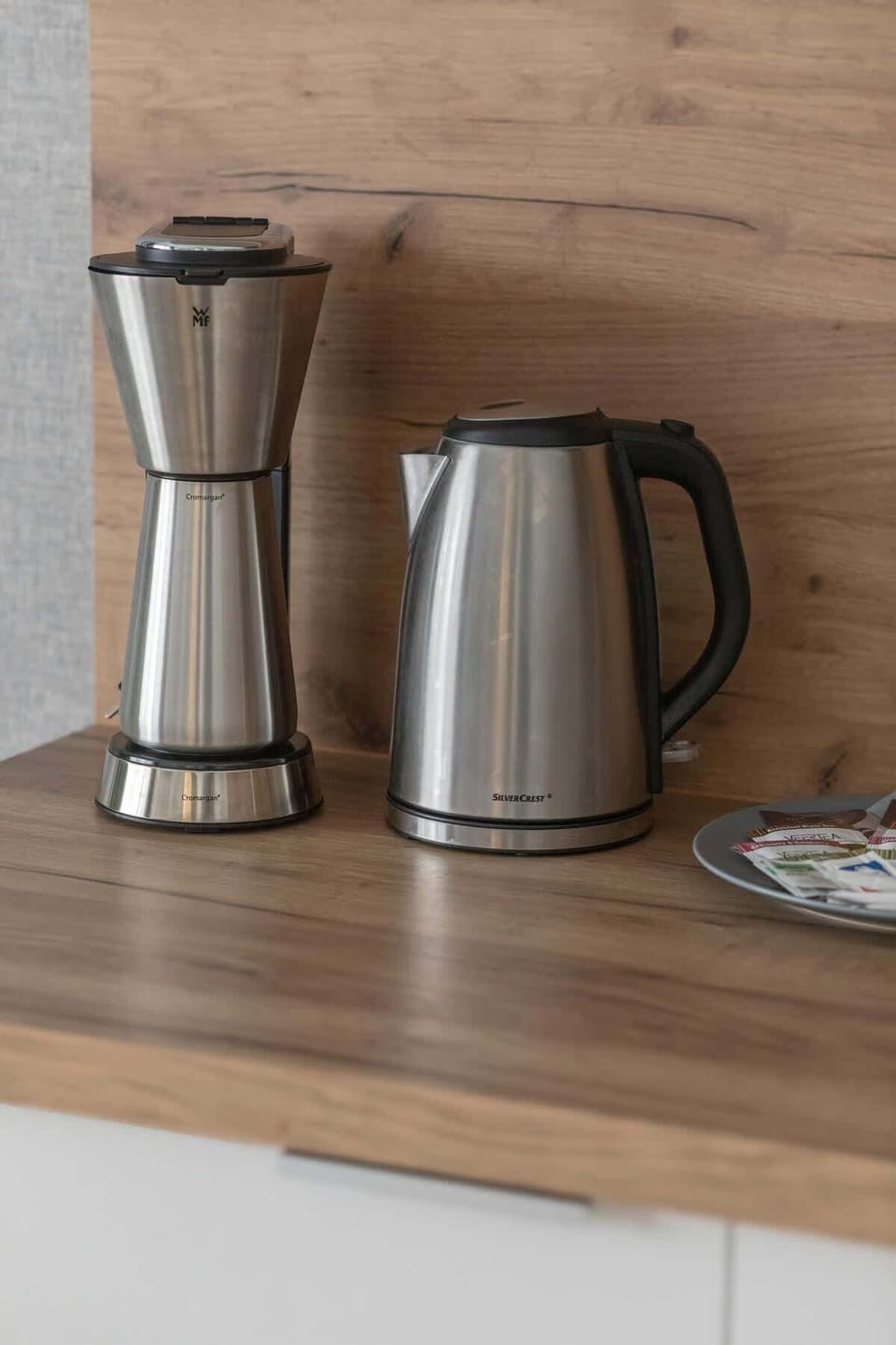 Close-up of a coffee or tea making set.