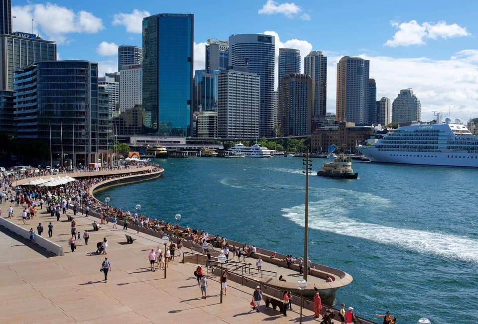 Circular Quay featuring skyline, cruising and a marina Circular Quay - The Rocks showing a bay or harbor as well as a small group of peoplePrevious image Next image Circular Quay featuring skyline, cruising and a marina