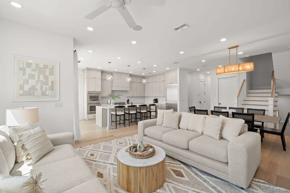 Open Concept Living + Dining Area