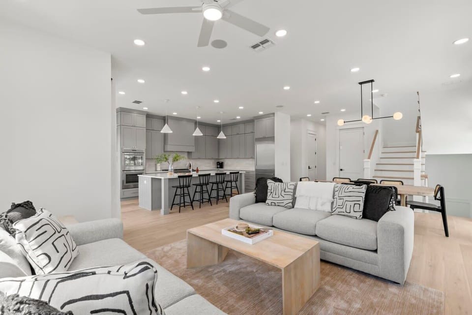 Open Concept Living + Dining Area