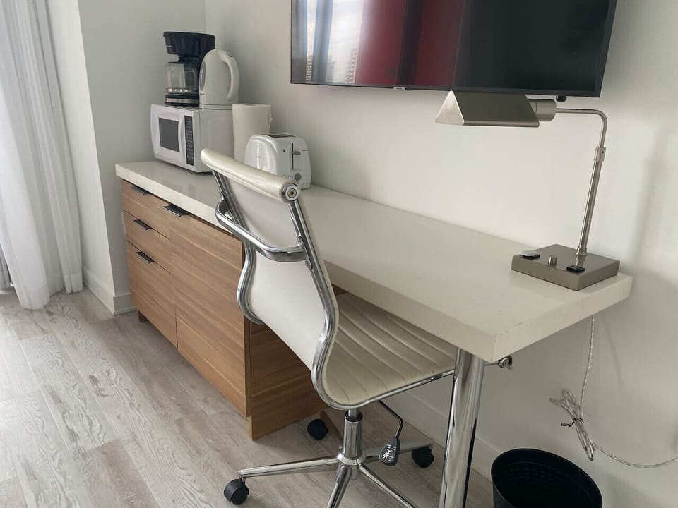 Desk and TV