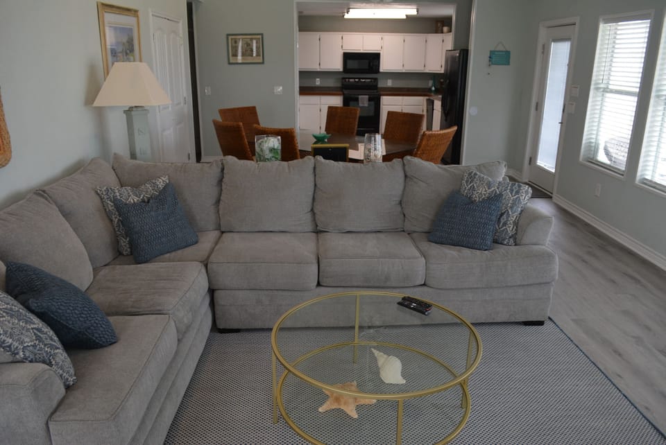 Large sectional, watch the waves from the couch!