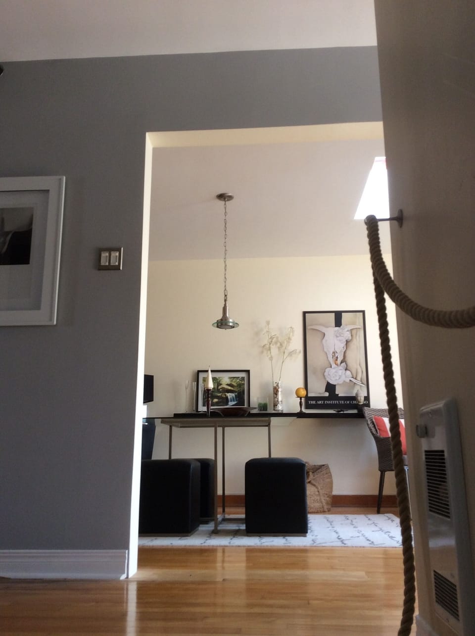View from staircase, accessing apartment