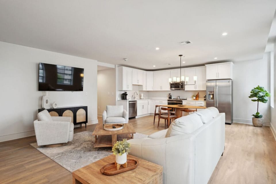 Living Room with Comfortable Seating and Smart TV