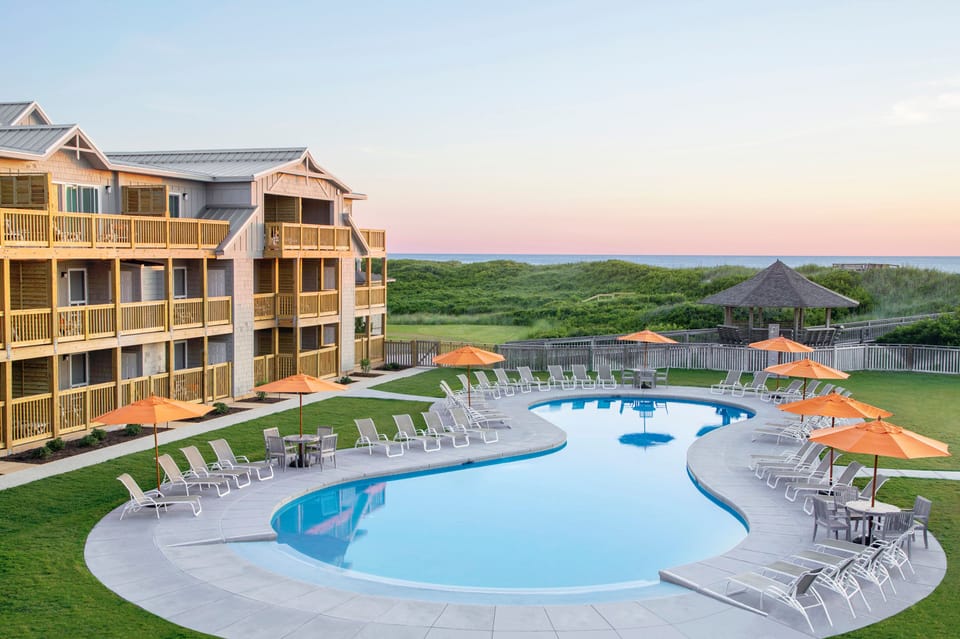 Take in gorgeous views while lounging around the on-site outdoor pool.