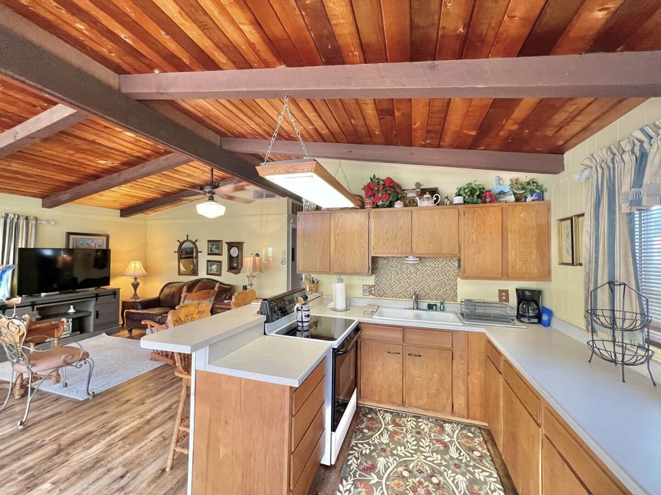 Main level kitchen + bar seating