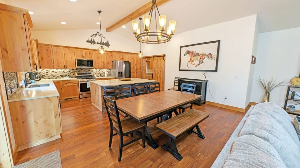 Dining table seats 8  with the extra chair