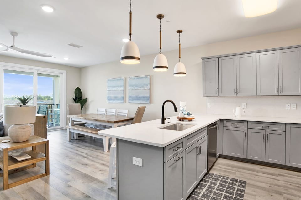 Sleek design meets tranquil views, creating the perfect backdrop for memorable meals and quiet moments