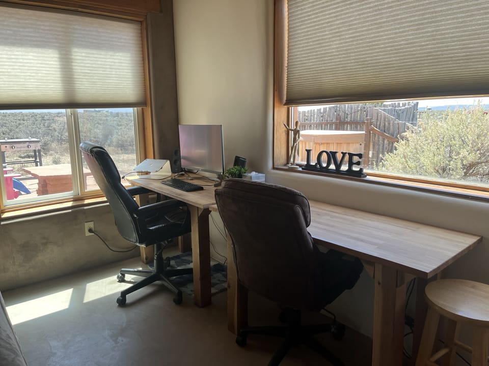 Two work spaces