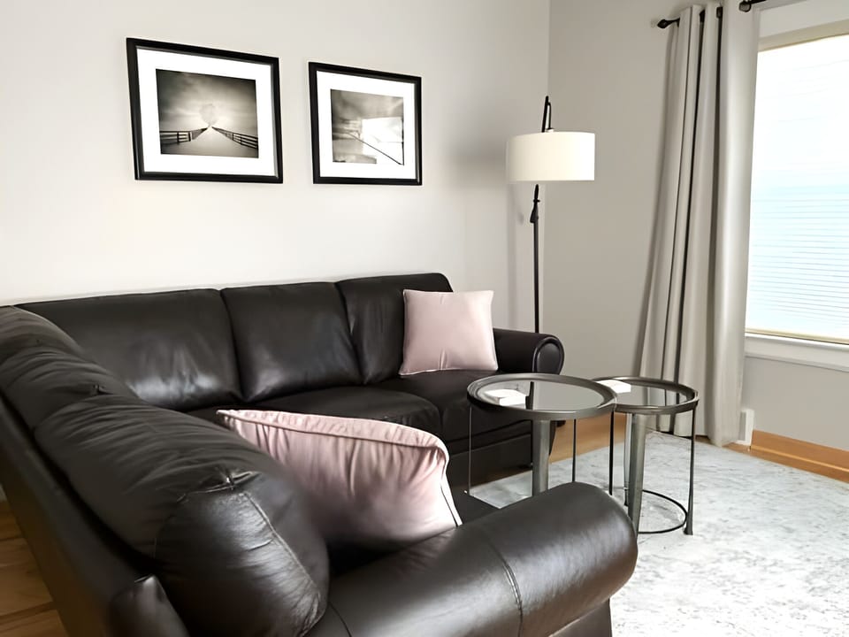 Leather comfy sectional sofa at Park Avenue Residence