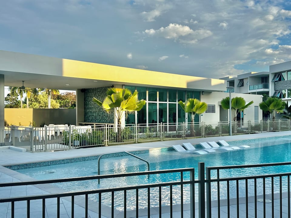 Main pool at sunset time