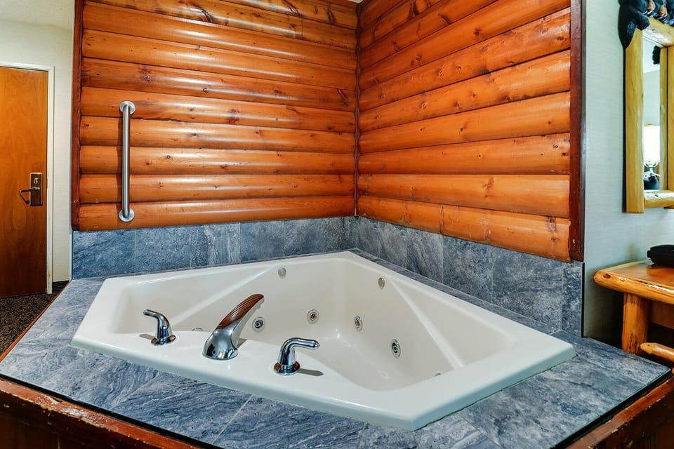 Soak in the private jetted tub after mountain adventures.
