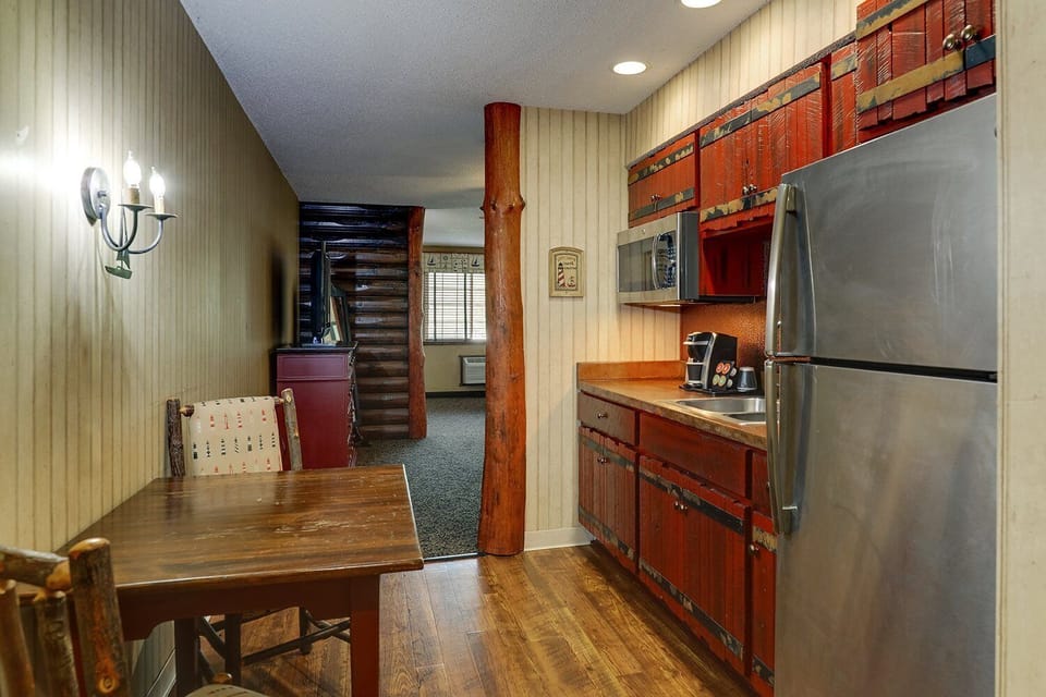 Cook simple meals easily in a full-featured kitchenette nook.