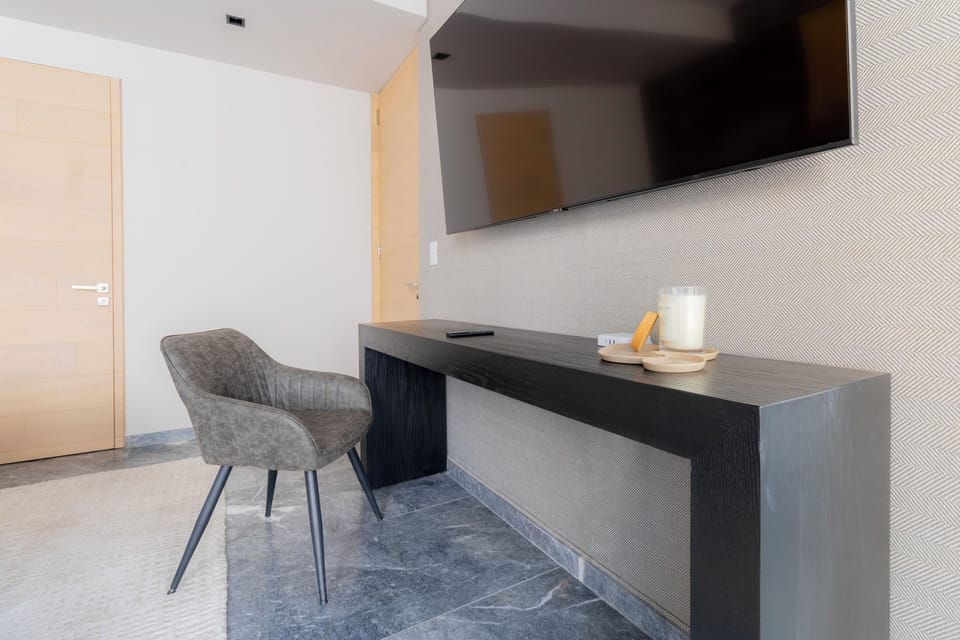 Desk and chair provided for your convenience.

