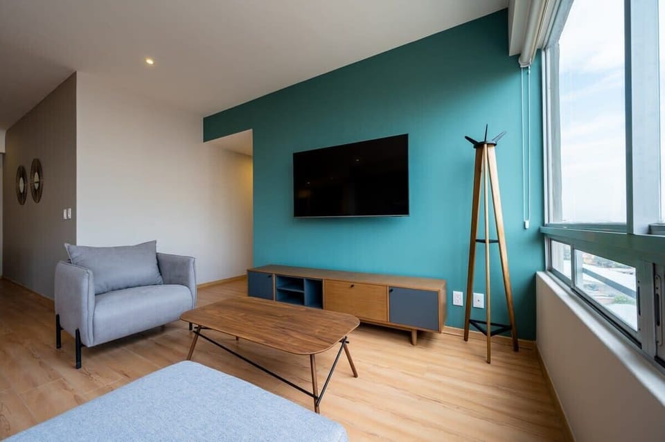 Cozy living room with a TV