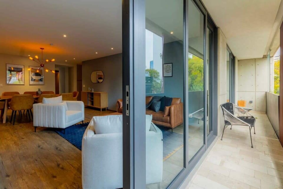 Enjoy an oasis of serenity as you observe the city