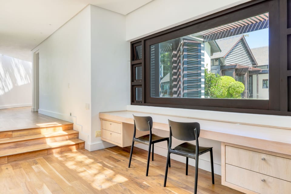 Dedicated work space that services bedroom 2,3 and 4.