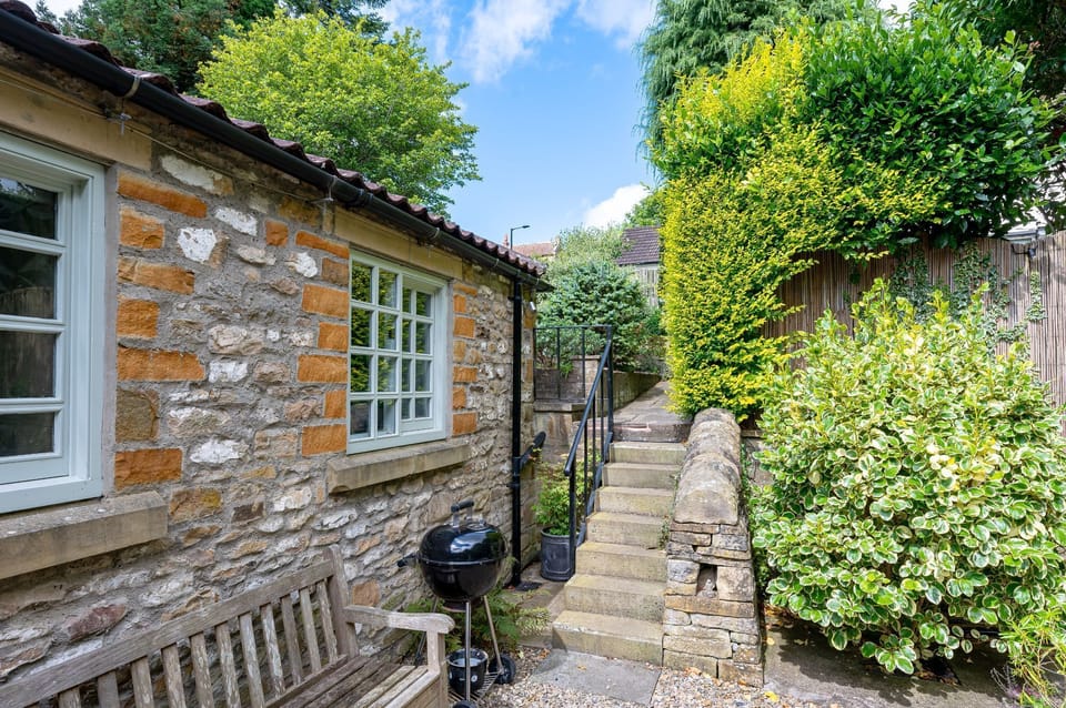 Outdoor area of The Old Potting Shed near Richmond, North Yorkshire.