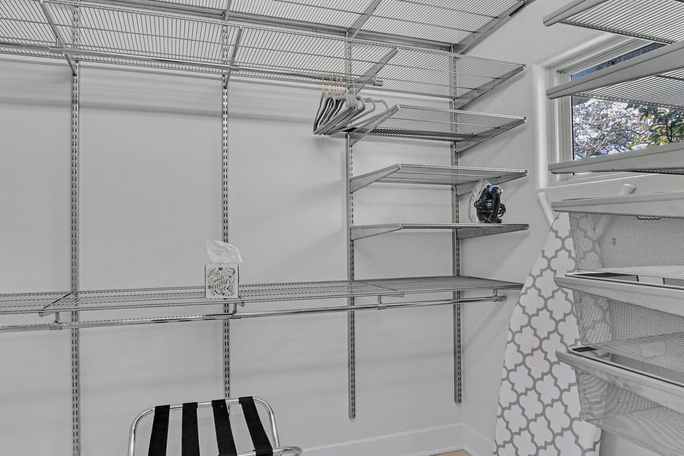 The unit has a large closet for guest storage