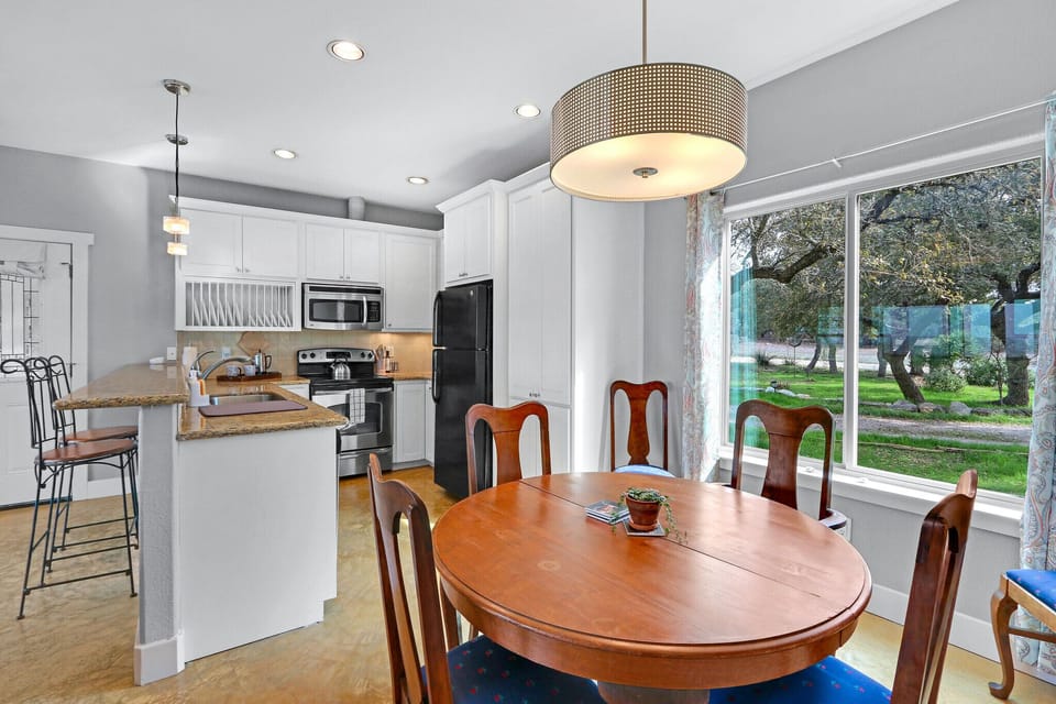 Plenty of seating for guests around the table