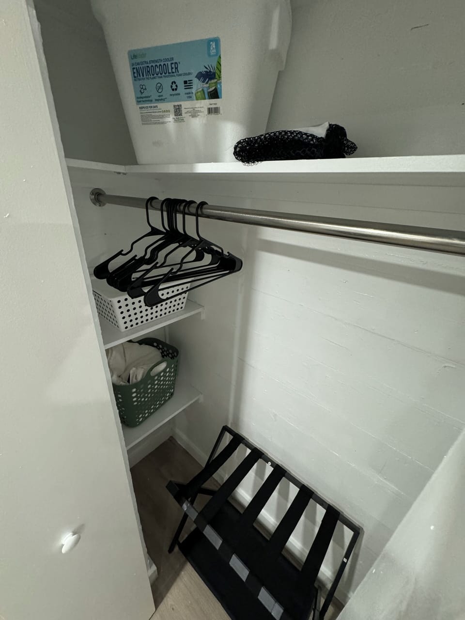 Closet. Extra towels.  Cooler provided for beach or park. 