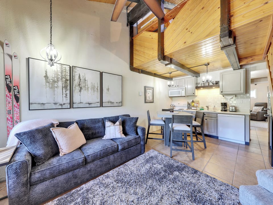 Living Room with Ceiling Fan and Sleeper Sofa