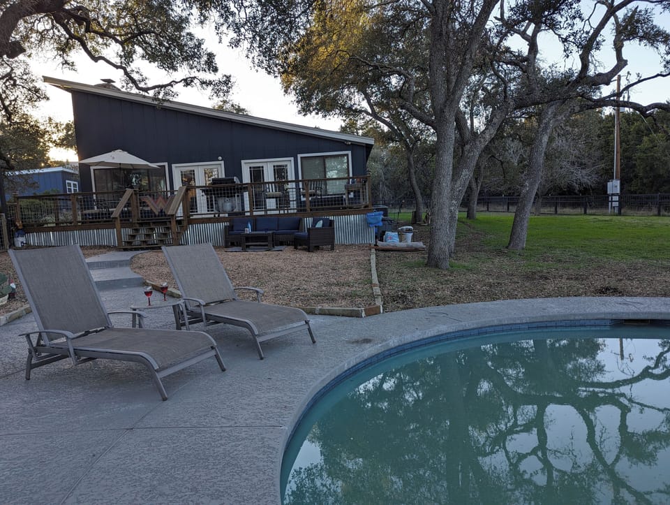 pool and lounge area