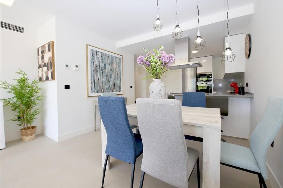 Another picture of the modern dining area for six guests
