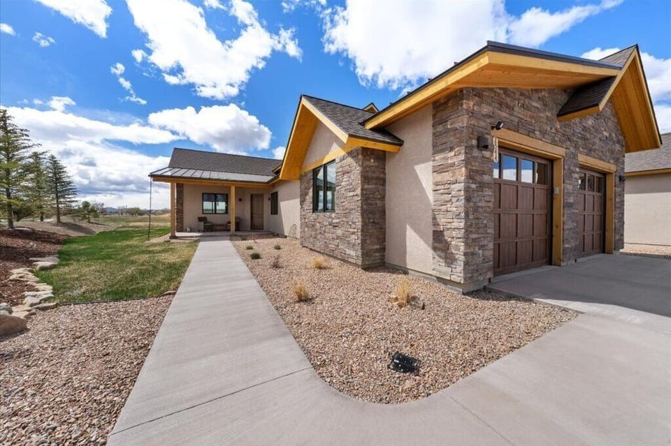 Outdoor entry with two-car garage