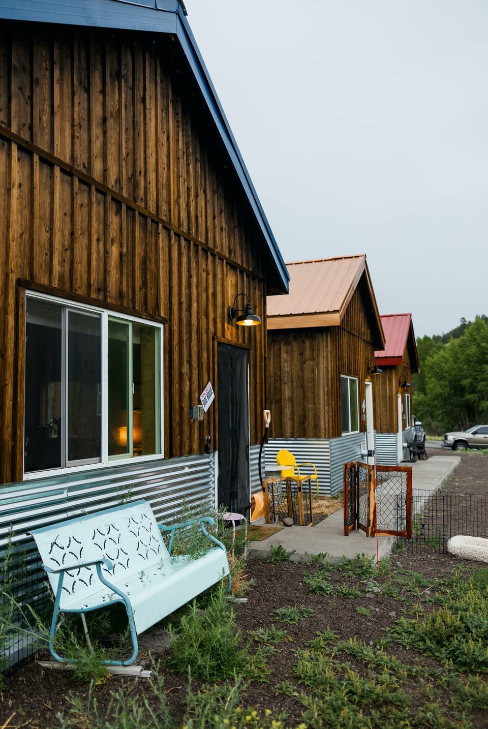 Cozy mountain cabins with outdoor seating and adventure-ready vibes