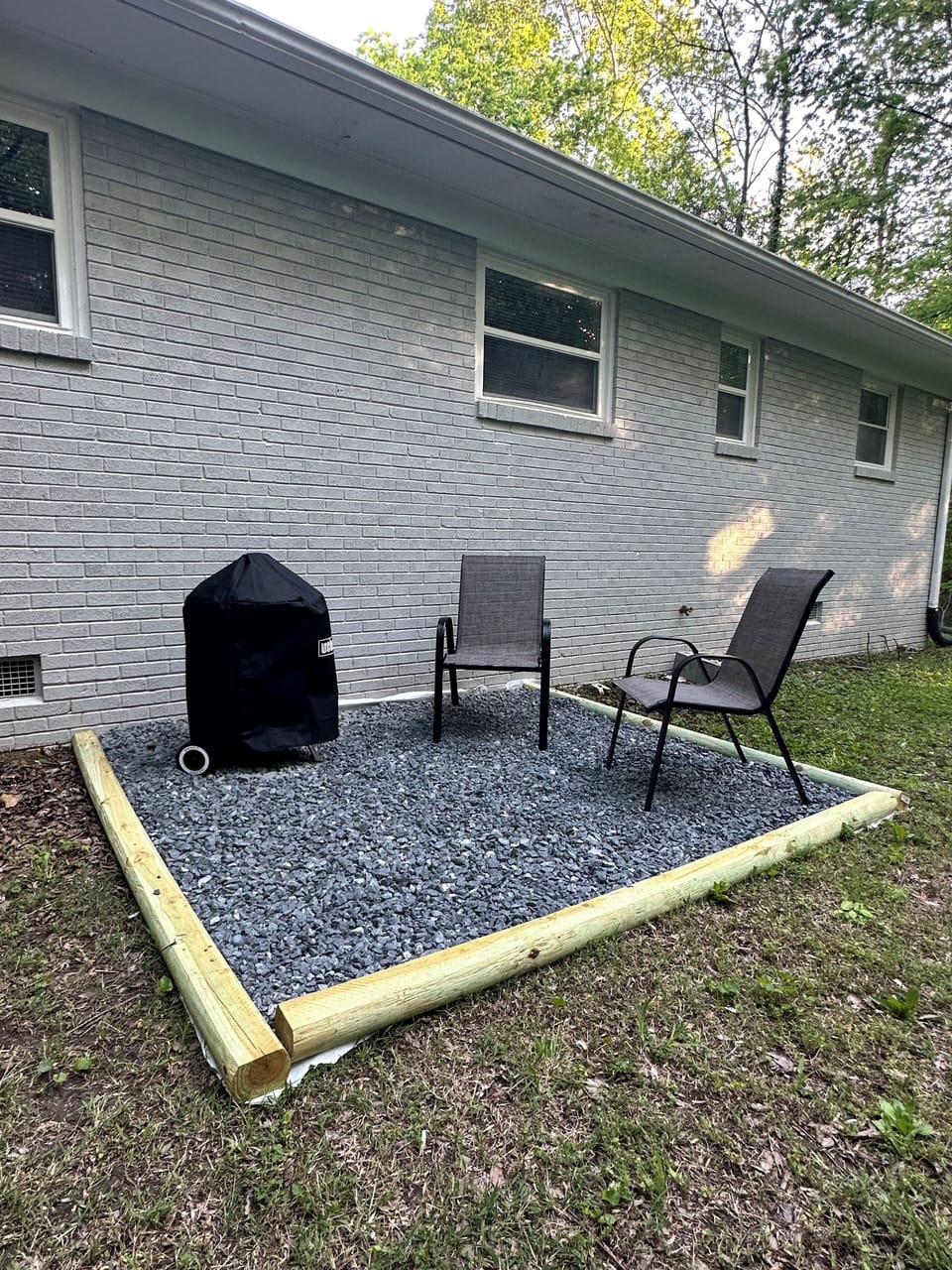 BBQ grill and seating.