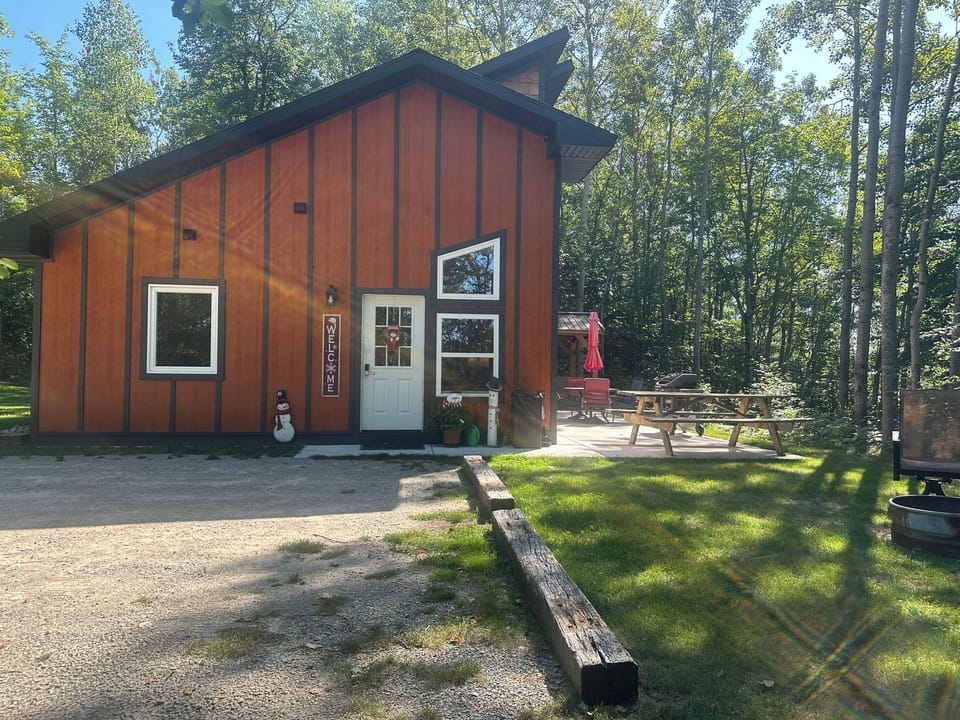 Right side of cabin with entry door. The keyless smart lock is on this door. 