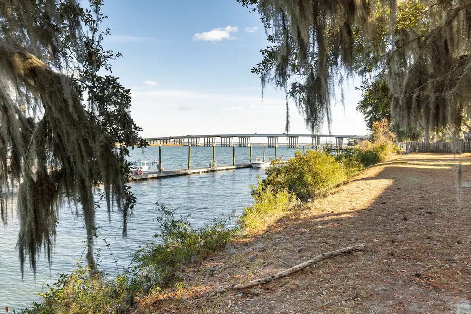 View of Battery Creek and the bridge in the distance.