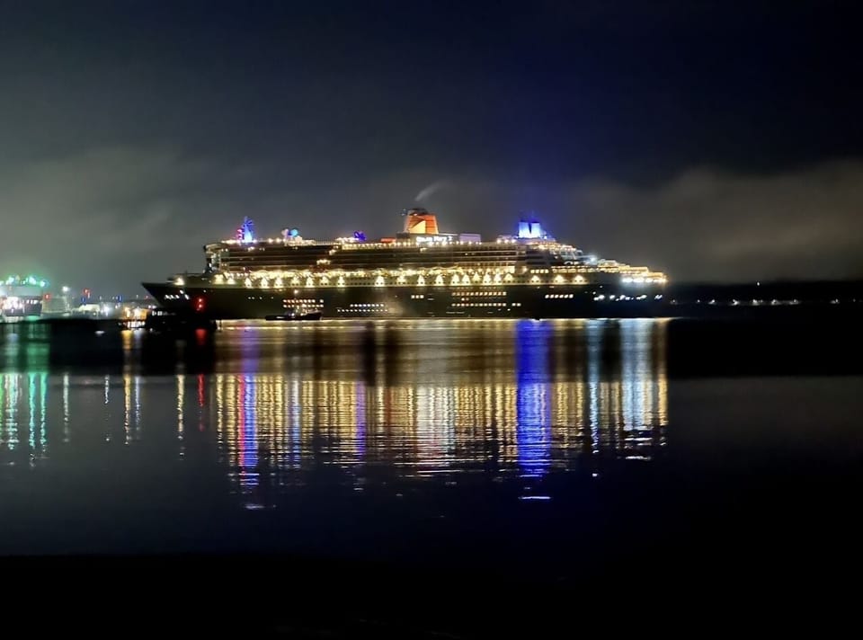 Cruise Liner at night