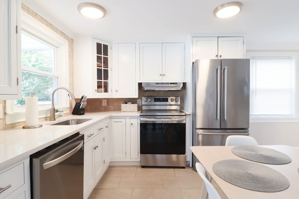 Updated kitchen with stainless appliances 