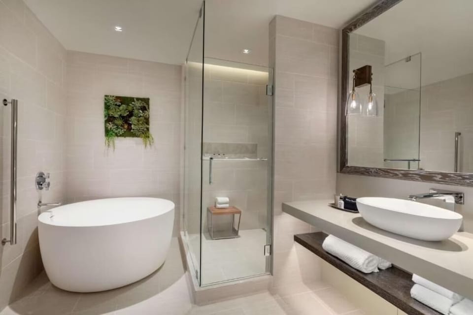 Soak slowly in a deep tub for a spa-like reset.