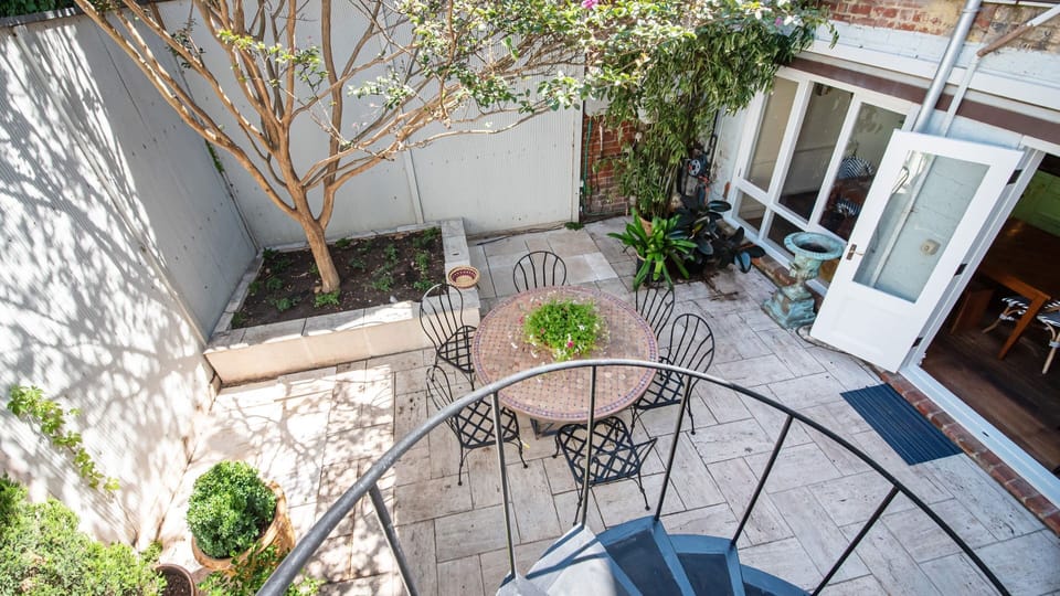 View of courtyard from studio apartment (4th bedroom)